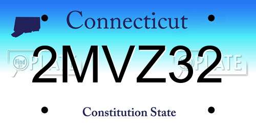 2MVZ32 Connecticut License Plate
