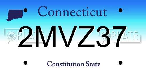 2MVZ37 Connecticut License Plate
