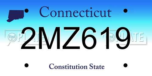 2MZ619 Connecticut License Plate