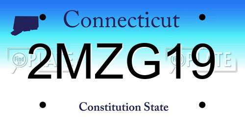2MZG19 Connecticut License Plate