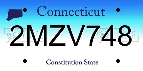 2MZV748 Connecticut License Plate