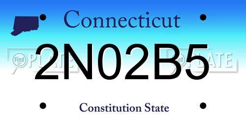 2N02B5 Connecticut License Plate