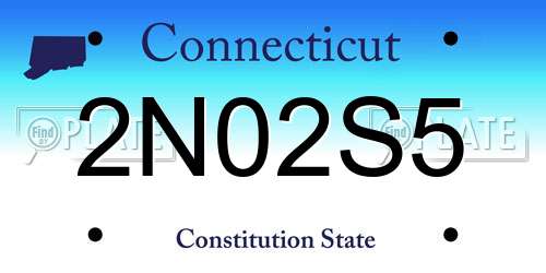 2N02S5 Connecticut License Plate