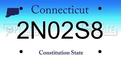 2N02S8 Connecticut License Plate