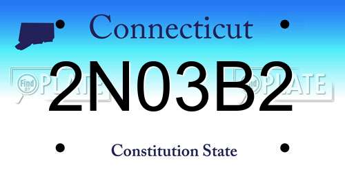 2N03B2 Connecticut License Plate
