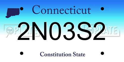 2N03S2 Connecticut License Plate