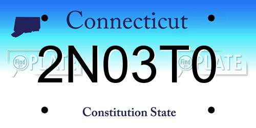 2N03T0 Connecticut License Plate