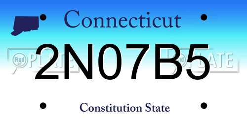 2N07B5 Connecticut License Plate