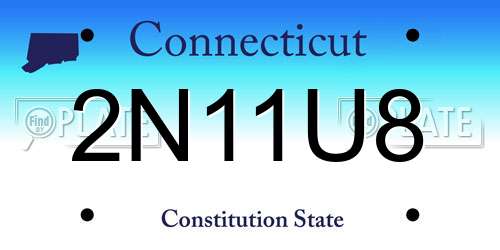 2N11U8 Connecticut License Plate
