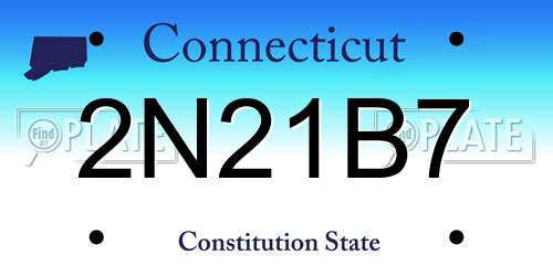 2N21B7 Connecticut License Plate