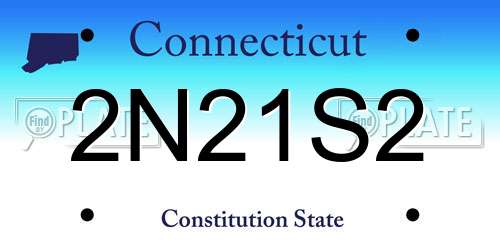 2N21S2 Connecticut License Plate