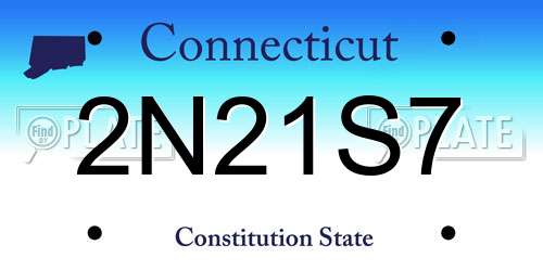 2N21S7 Connecticut License Plate