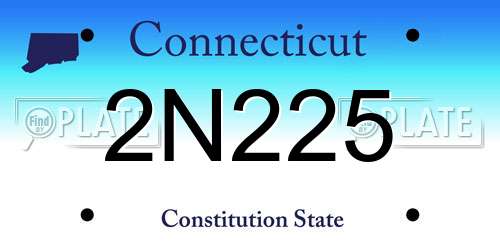 2N225 Connecticut License Plate