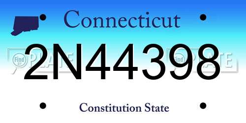 2N44398 Connecticut License Plate