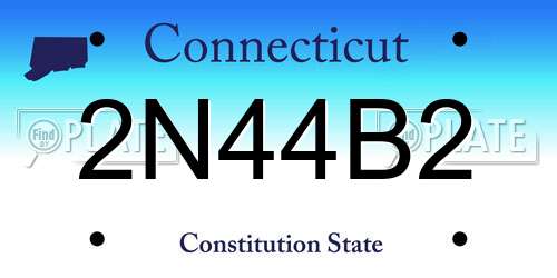2N44B2 Connecticut License Plate