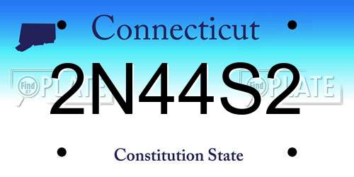 2N44S2 Connecticut License Plate
