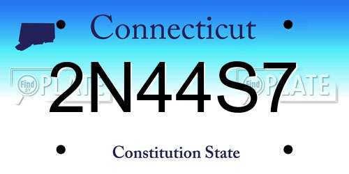 2N44S7 Connecticut License Plate