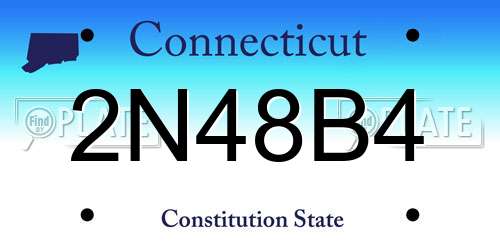 2N48B4 Connecticut License Plate