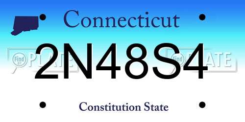 2N48S4 Connecticut License Plate