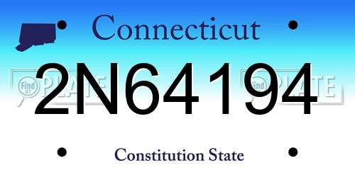 2N64194 Connecticut License Plate