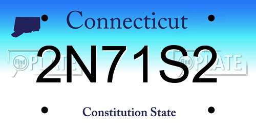 2N71S2 Connecticut License Plate