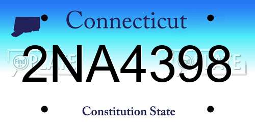 2NA4398 Connecticut License Plate