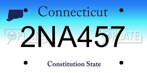 2NA457 Connecticut License Plate