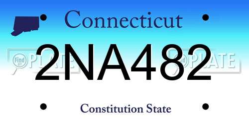 2NA482 Connecticut License Plate