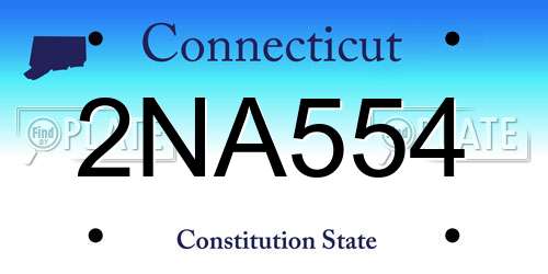 2NA554 Connecticut License Plate