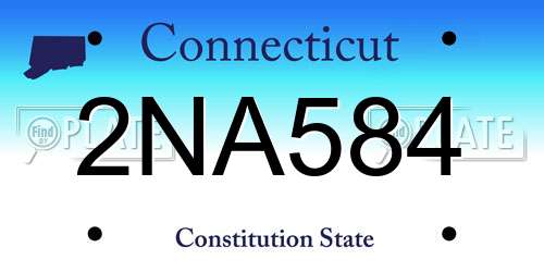 2NA584 Connecticut License Plate