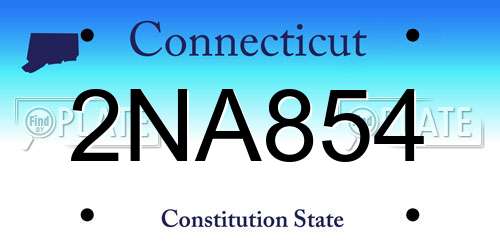2NA854 Connecticut License Plate