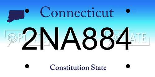 2NA884 Connecticut License Plate