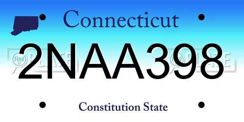 2NAA398 Connecticut License Plate