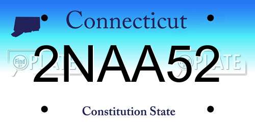 2NAA52 Connecticut License Plate