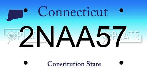 2NAA57 Connecticut License Plate