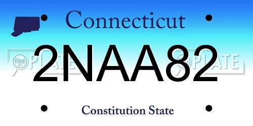 2NAA82 Connecticut License Plate