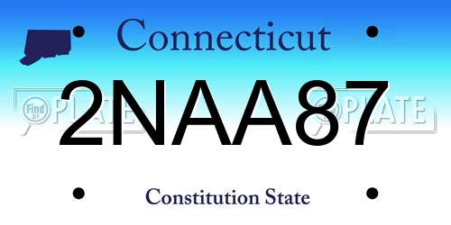 2NAA87 Connecticut License Plate