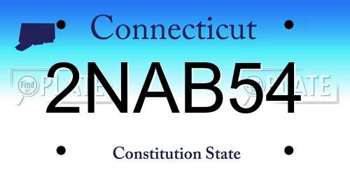 2NAB54 Connecticut License Plate