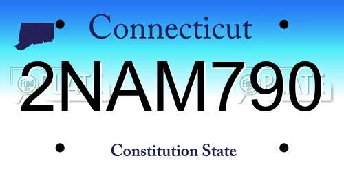 2NAM790 Connecticut License Plate