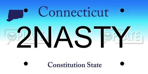 2NASTY Connecticut License Plate
