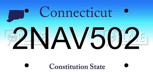 2NAV502 Connecticut License Plate
