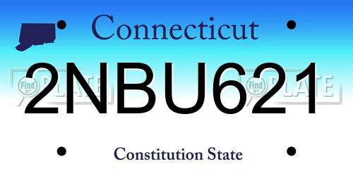 2NBU621 Connecticut License Plate
