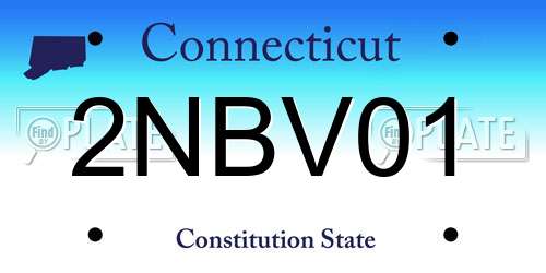 2NBV01 Connecticut License Plate