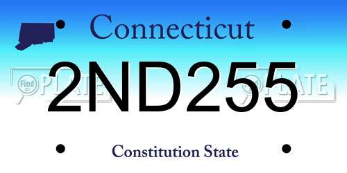 2ND255 Connecticut License Plate