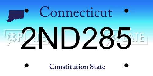 2ND285 Connecticut License Plate
