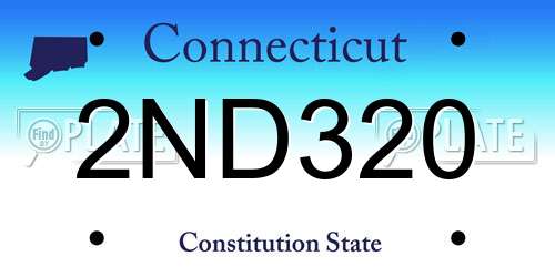 2ND320 Connecticut License Plate
