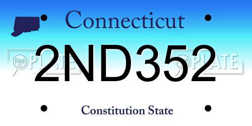 2ND352 Connecticut License Plate