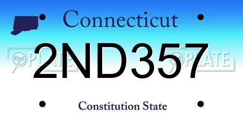 2ND357 Connecticut License Plate