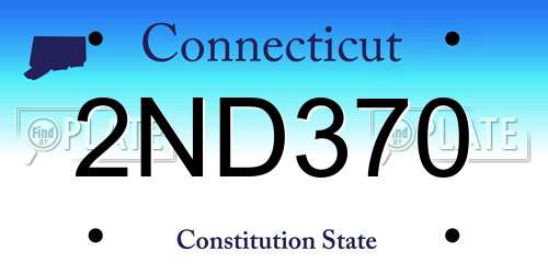 2ND370 Connecticut License Plate