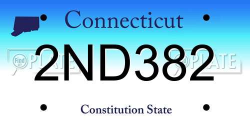 2ND382 Connecticut License Plate